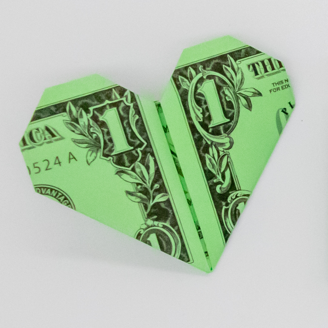 Heart Money Origami