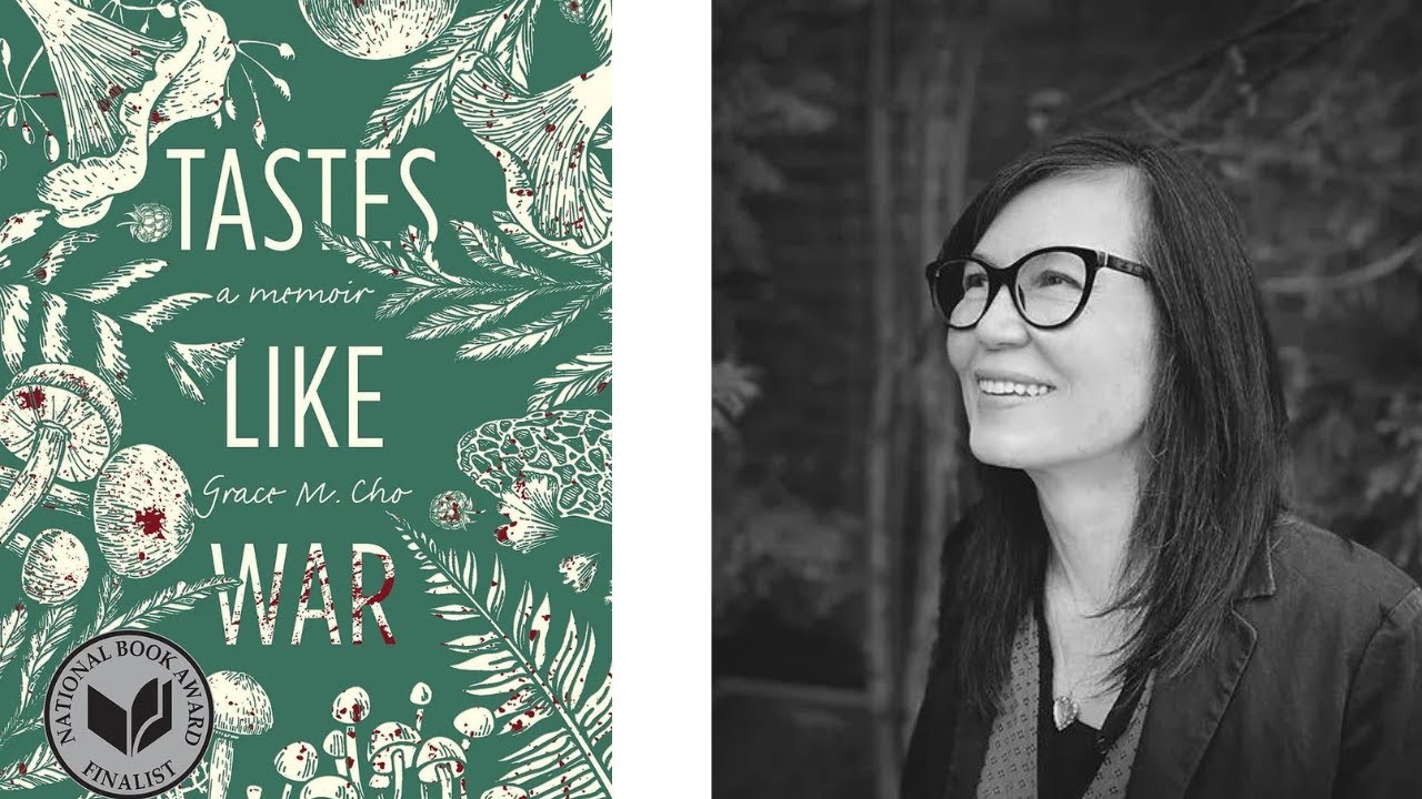 Author Grace Cho with the cover of her book Tastes Like War