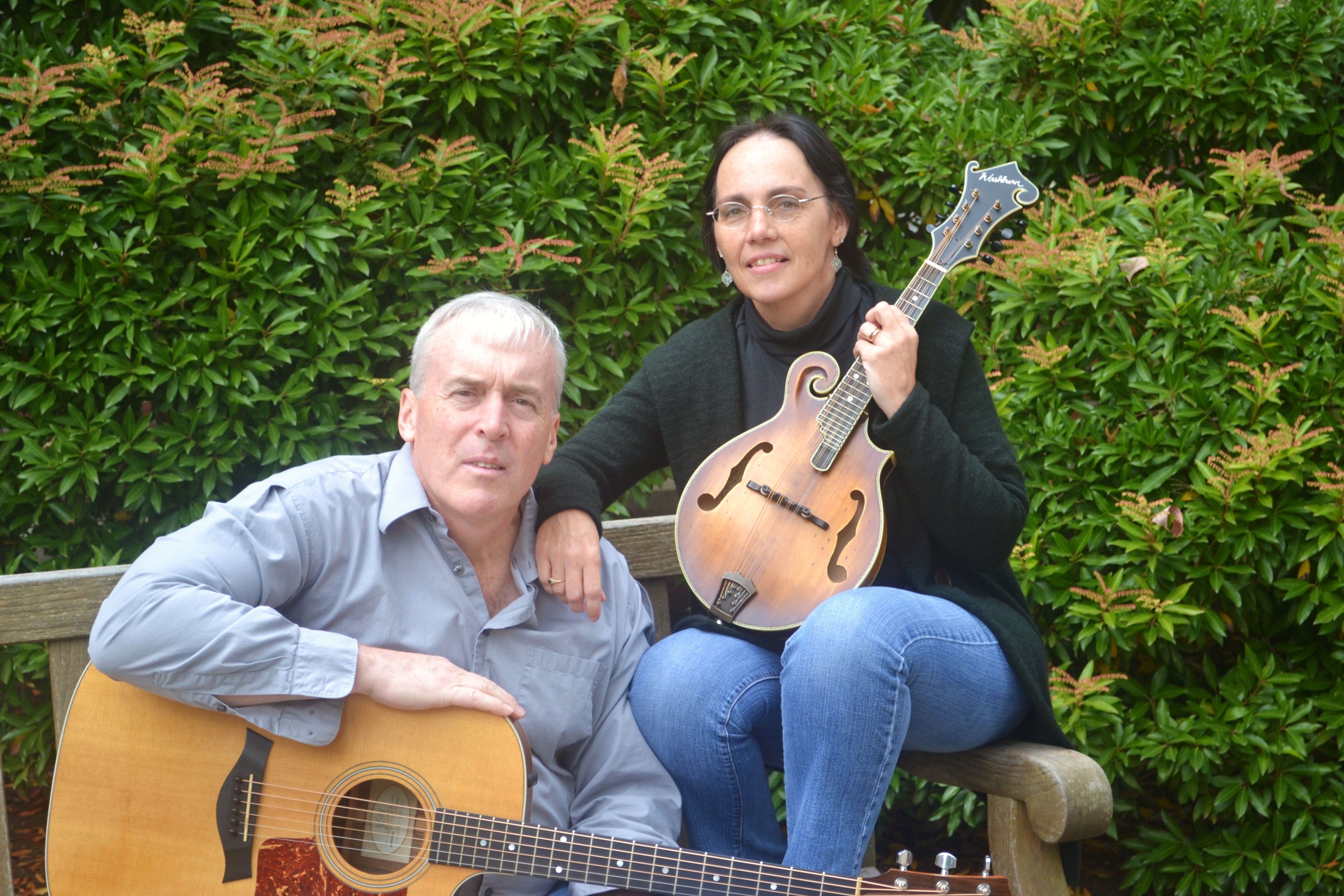 Andy & Judy Daigle with their instruments