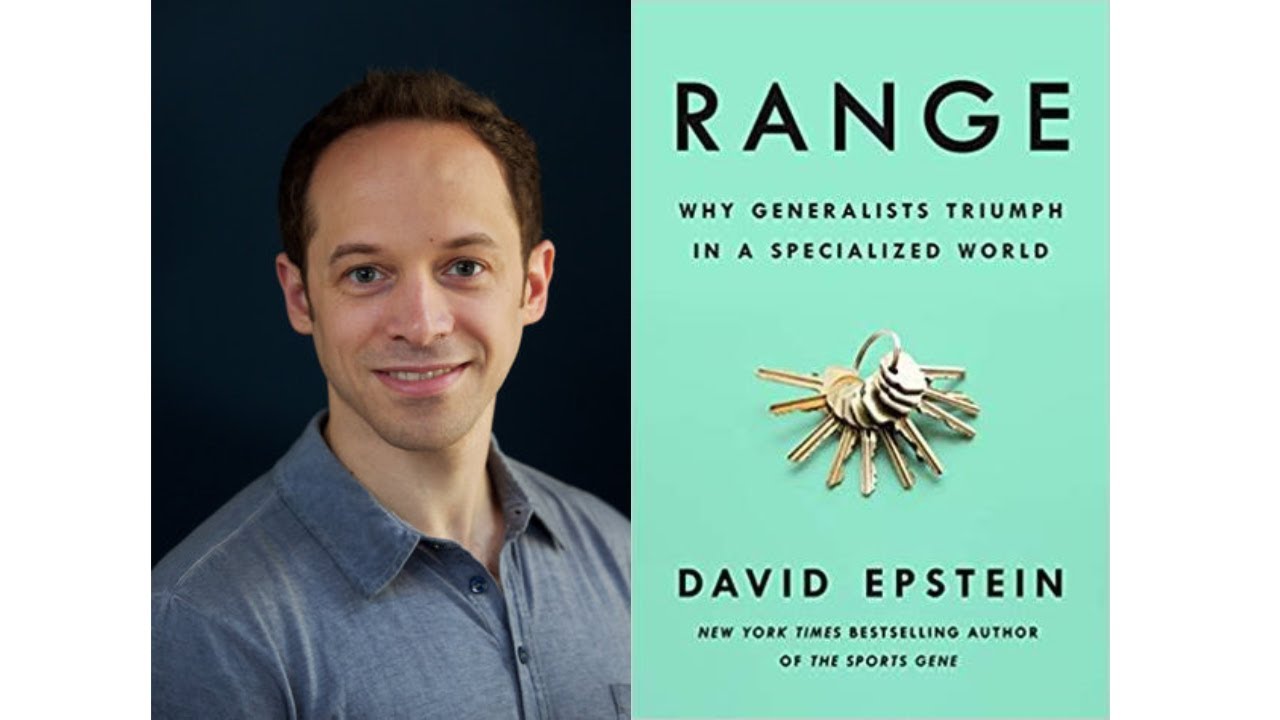 Author David Epstein with the cover of his book Range