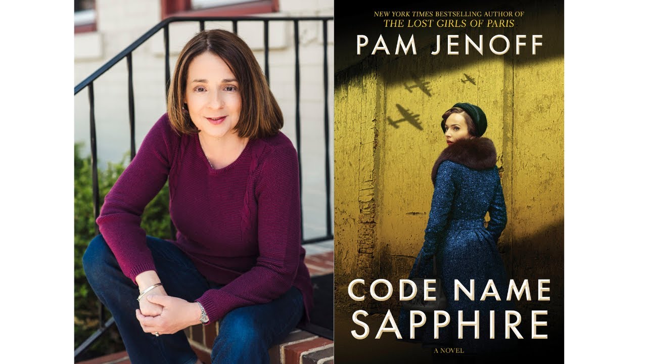 Author Pam Jenoff with the cover of her book Code Name Sapphire 