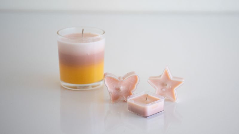 Photo of candles from tutorial video on CreativeBug 