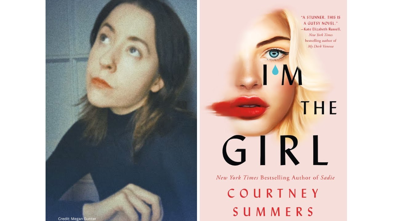 Author Courtney Summers with the cover of her book I'm The Girl 