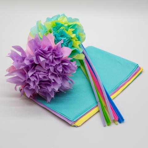 Paper Flower Pom Poms