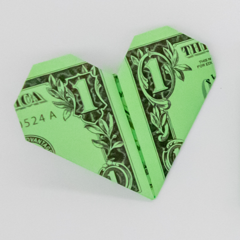 Heart Money Origami