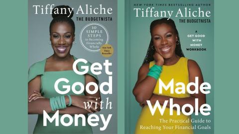 Cover of the books Get Good with Money and Made Whole by Tiffany Aliche 