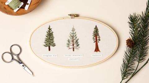 Embroidered Trees 