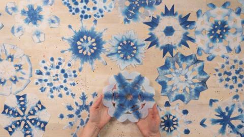 Shibori-Inspired Snow Flakes 