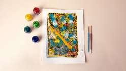 Textile painting with Acrylic Ink 