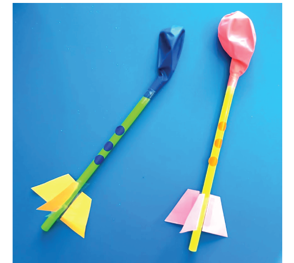 Balloon straw rocket