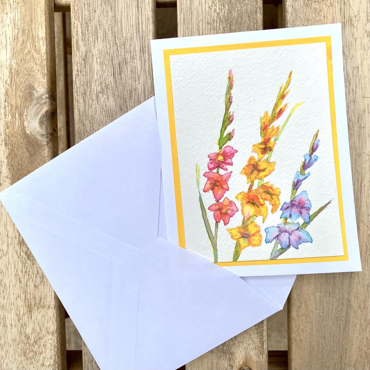 Gladiolus greeting card