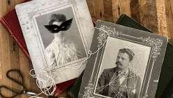 Antique Photos with embroidery embellishments 